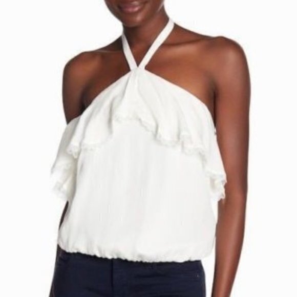 New ALICE + OLIVIA monet silk ruffle halter top - Picture 4 of 4